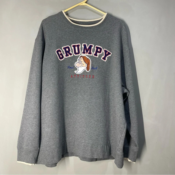 Disney Tops - GRUMPY Real Bad Attitude Sweatshirt XL  Disneyland Resort Snow White Dwarves